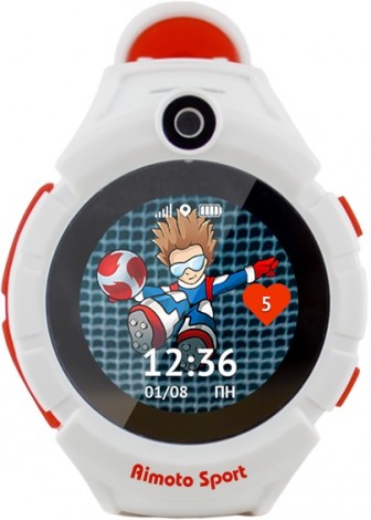 сертифицированный Детские часы Кнопка Жизни Aimoto Sport Белые/Красные фото 4