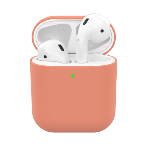 Чехол для AirPods 1/2 Ultra Slim силиконовый персиковый Deppa сертифицированный сертифицированный Чехол для AirPods 1/2 Ultra Slim силиконовый персиковый Deppa
