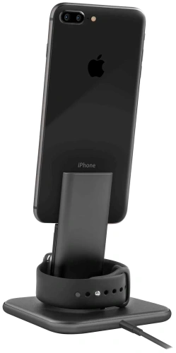 сертифицированный Подставка-док станция Twelve South HiRise Duet для iPhone и Apple Watch (черный/серебристый) фото 2