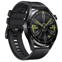 продажа Умные часы Huawei Watch GT 3 Active Black 46" ремешок черный фторкаучуковый