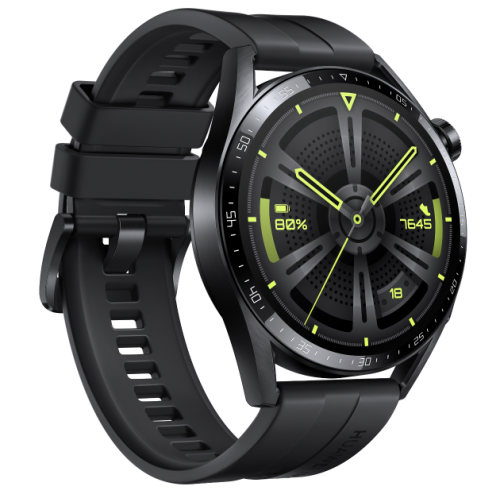 сертифицированный Умные часы Huawei Watch GT 3 Active Black 46" ремешок черный фторкаучуковый