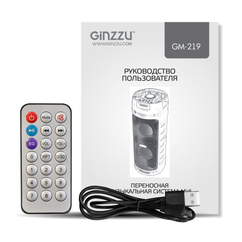 сертифицированный Акустическая система Ginzzu GM-219 Midi (TWS/ BT/ USB/ TF/ FM/ ДУ) фото 2