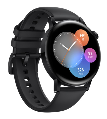 сертифицированный Умные часы Huawei Watch GT 3 Active Black 42" ремешок черный фото 3