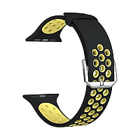 продажа Ремешок для Apple Watch Band 42/44mm Lyambda Alioth силиконовый черный/желтый