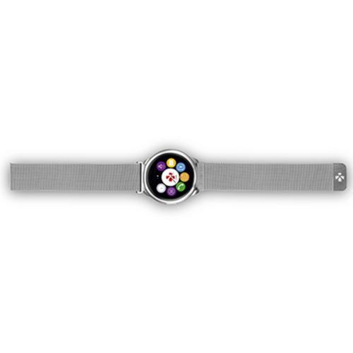 сертифицированный Смарт часы MyKronoz ZeRound Premium Серебро + браслет серебристый и силиконовый ремешок черный фото 3
