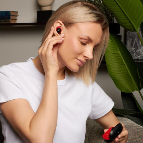 сертифицированный Наушники Accesstyle Fiesta TWS беспроводные красные фото 6