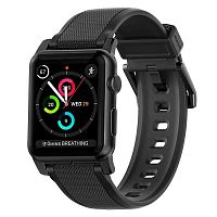 продажа Ремешок для Apple Watch Band 44/42mm Nomad Rugged Strap силиконовый черный (застежка черная)