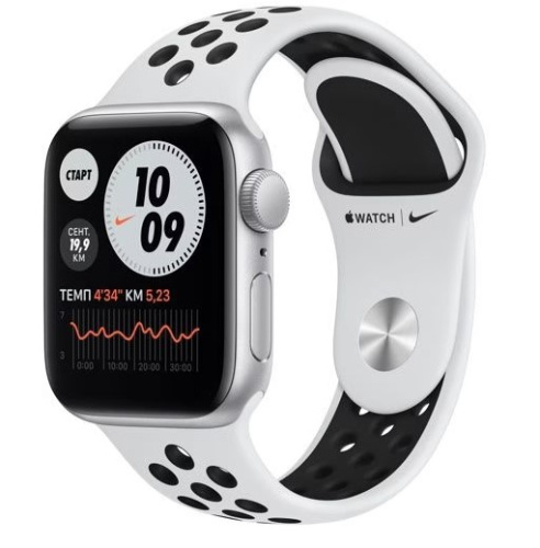сертифицированный Apple Watch Series SE GPS 40mm Case Silver Aluminium Nike Sport Band Platinum