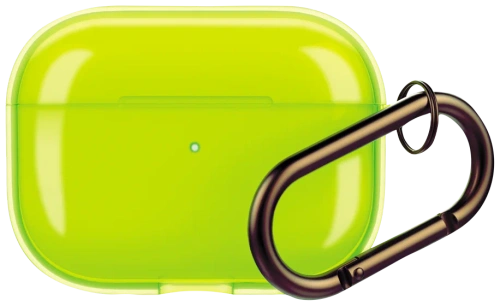 сертифицированный Чехол для AirPods Pro TRU Neon с карабином желтый Deppa 
