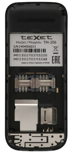 сертифицированный teXet TM-206 Черный фото 6