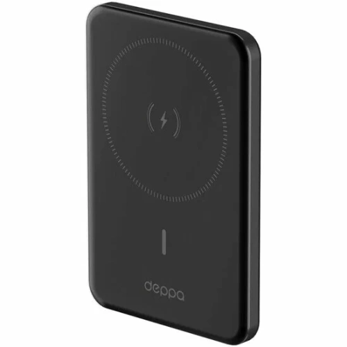 сертифицированный Внешний аккумулятор Deppa NRG MagSafe Alum 5000mAh 15W Qi серый