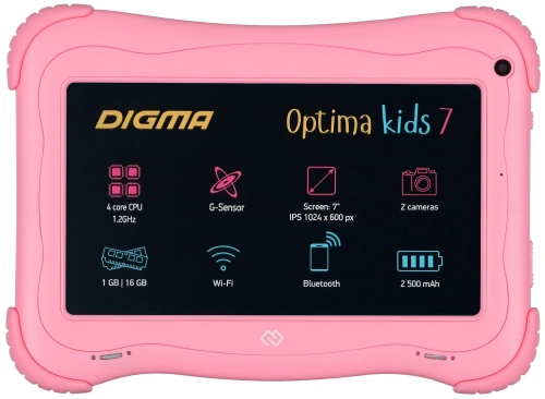 сертифицированный Планшет Digma Optima Kids 7 7" 16GB Розовый фото 2
