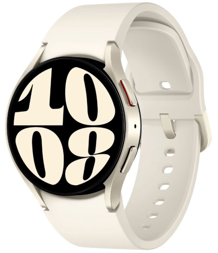 сертифицированный Часы Samsung Galaxy Watch 6 40мм 1.3" AMOLED корп.б.зол рем.белый