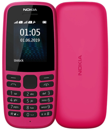 сертифицированный Nokia 105 SS 2019 (TA-1203) Розовый