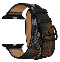 продажа Ремешок для Apple Watch Band 38/40mm Lyambda Meridiana Ремешок кожанный черно-белаяLWA-01-40-RDP
