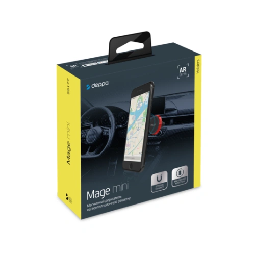 сертифицированный Автомобильный держатель Mage Mini для смартфонов магнитный, красный, Deppa фото 2