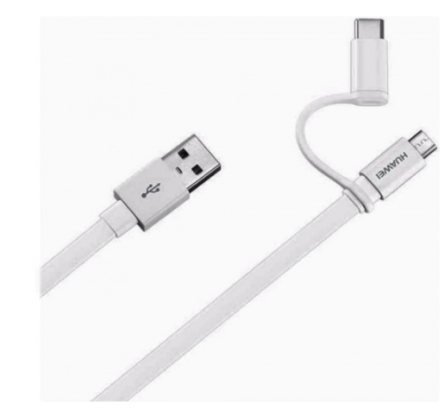 сертифицированный Дата-кабель Huawei micro USB/Type-C AP55S, 2A, 1.5м, белый