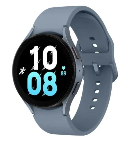 сертифицированный Часы Samsung Galaxy Watch 5 44мм 1.4" AMOLED корп.синий рем.синий
