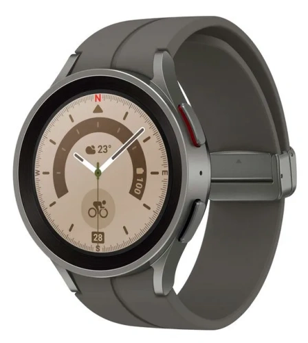 сертифицированный Часы Samsung Galaxy Watch 5 Pro 45мм 1.4" AMOLED корп.серый рем.серый