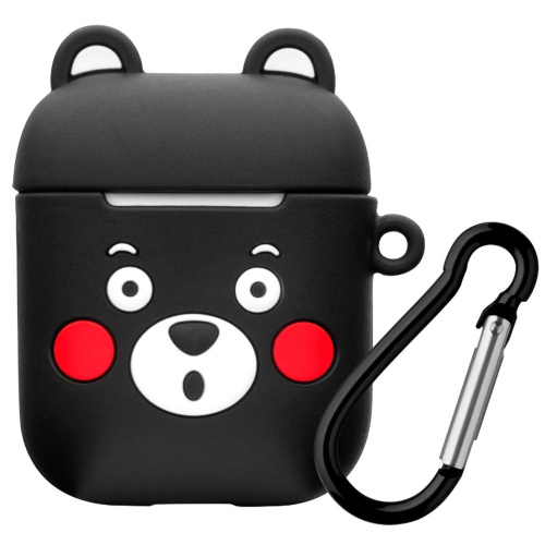 сертифицированный Чехол для AirPods Black Bear силиконовый черный Deppa 