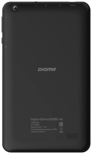 сертифицированный Планшет Digma Optima 8258C 4G MTK8765 8" 32Gb Black фото 2