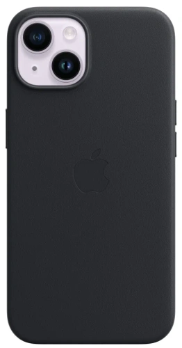сертифицированный Чехол для Apple iPhone 14 Leather Case with MagSafe Midnight