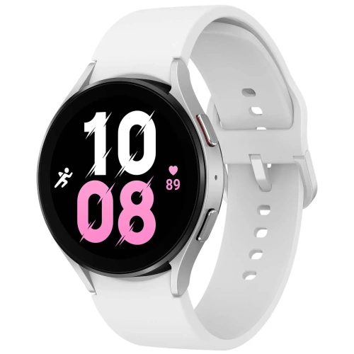 сертифицированный Часы Samsung Galaxy Watch 5 44мм 1.4" AMOLED корп.сереб. рем.белый