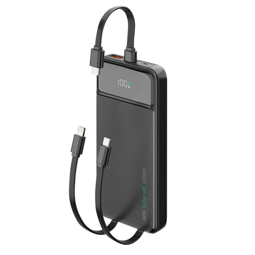 сертифицированный Внешний аккумулятор Deppa NRG Turbo V4c 10000mAh дисплей черный