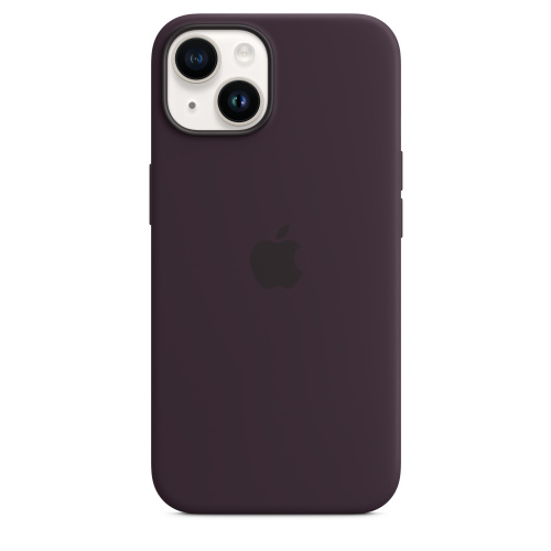 сертифицированный Чехол для Apple iPhone 14 Silicone Case with MagSafe Elderberry